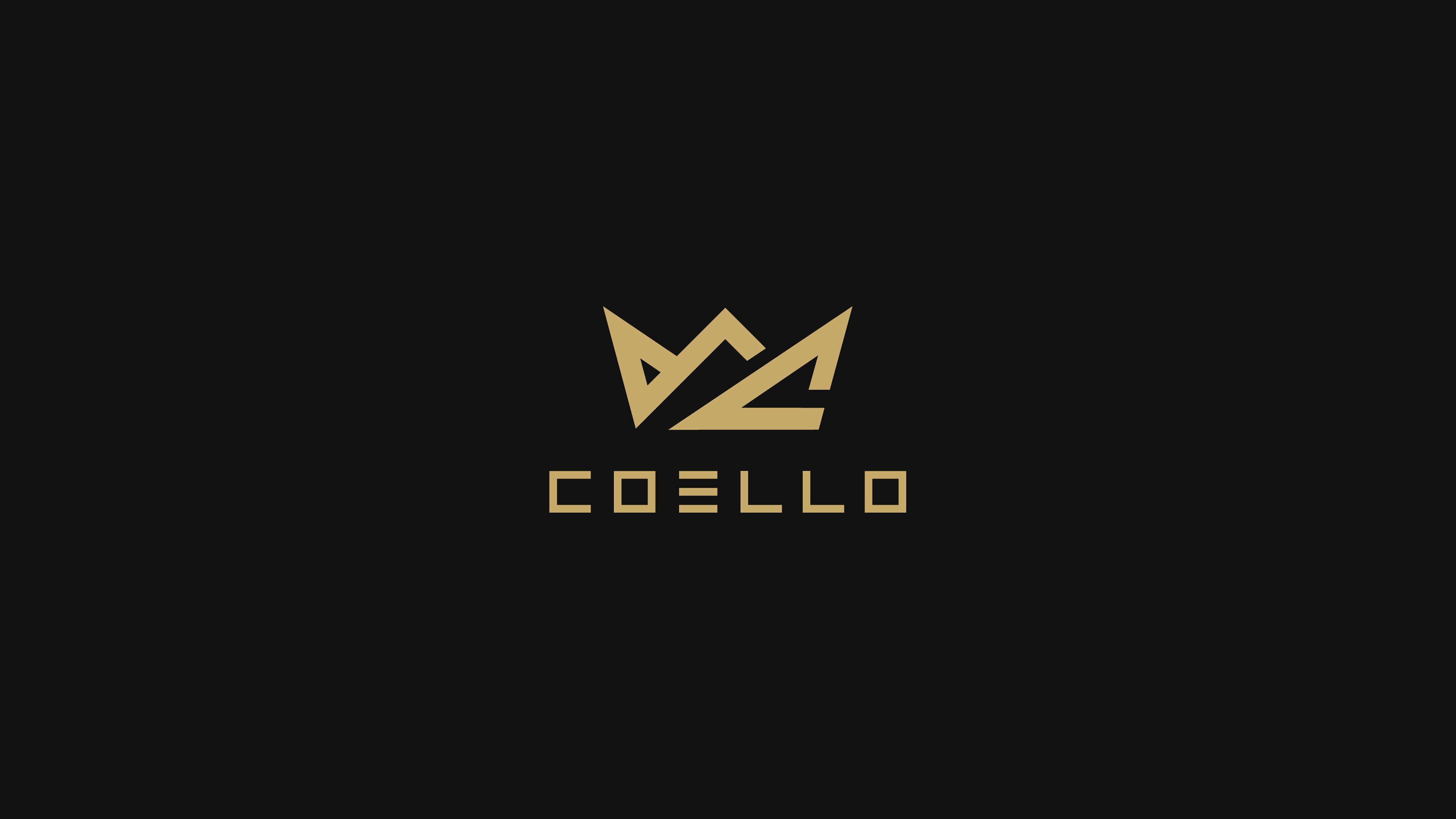 Coello logo in gold on black